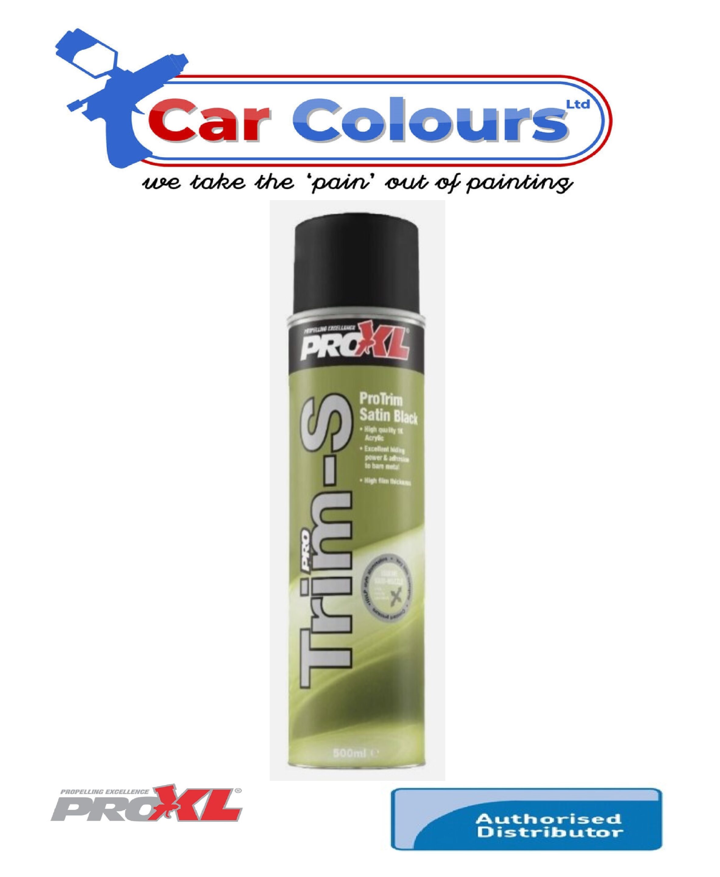 PROXL PROTRIM-S TRIM COATING AEROSOL 500ML - SATIN BLACK SPRAY PAINT